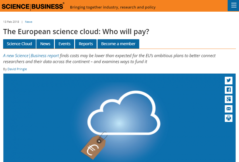 The European science cloud: Who will pay?